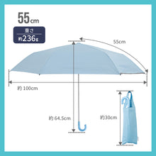 画像をギャラリービューアに読み込む, LINEDROPS 晴雨兼用 折り畳み傘 55cm