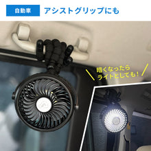 画像をギャラリービューアに読み込む, LEDライト付き ハンディファン 【送料無料】